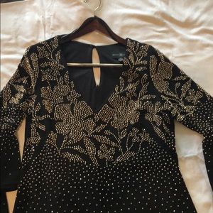 Betsy & Adam Beaded Bell Sleeve Dress